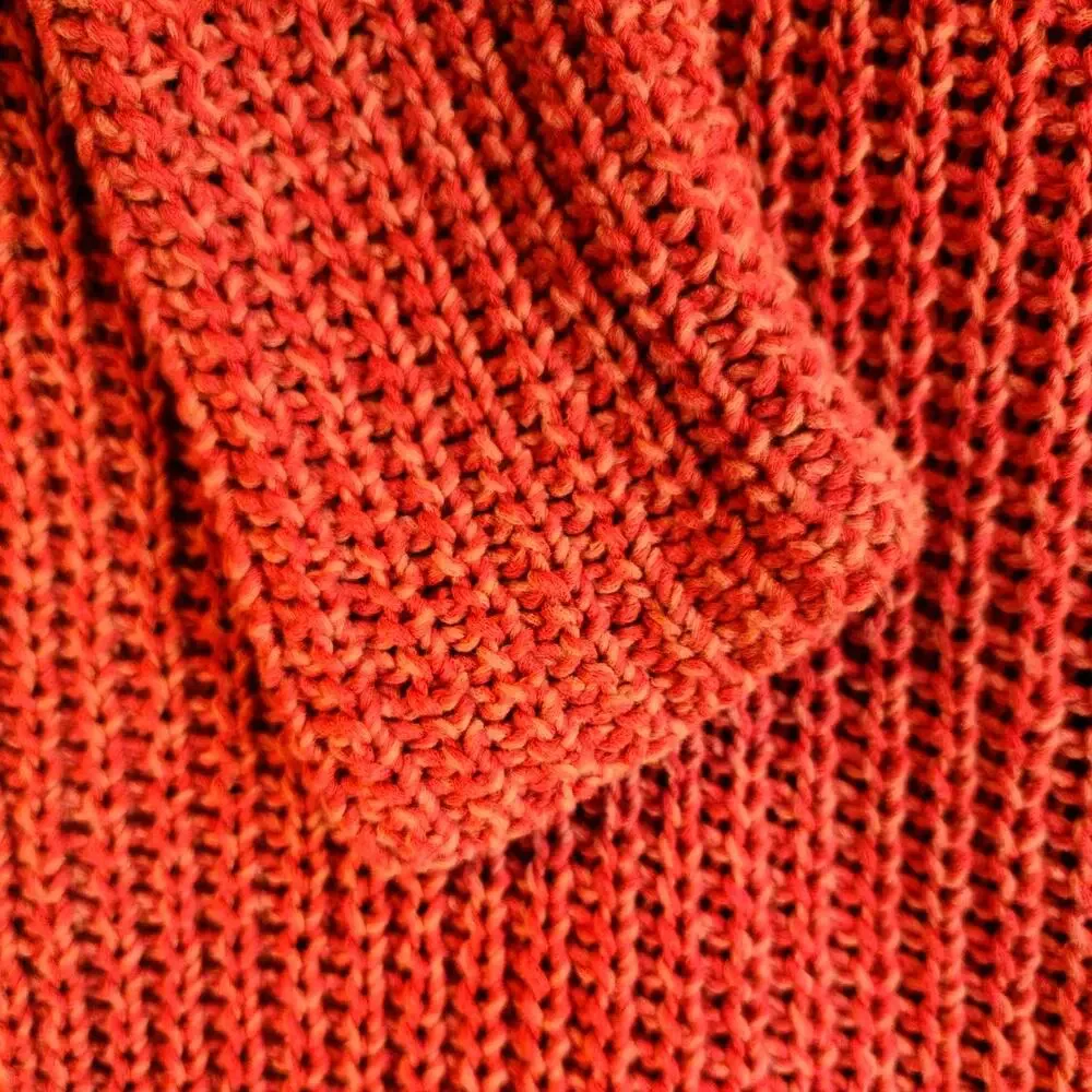 LRL Lauren Jeans Fisherman Nautical Red Crew Neck Open Knit Classiccore Sweater